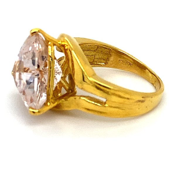 Morganite 9.02ct Solid 18K Yellow Gold Ring - Picture 6 of 7